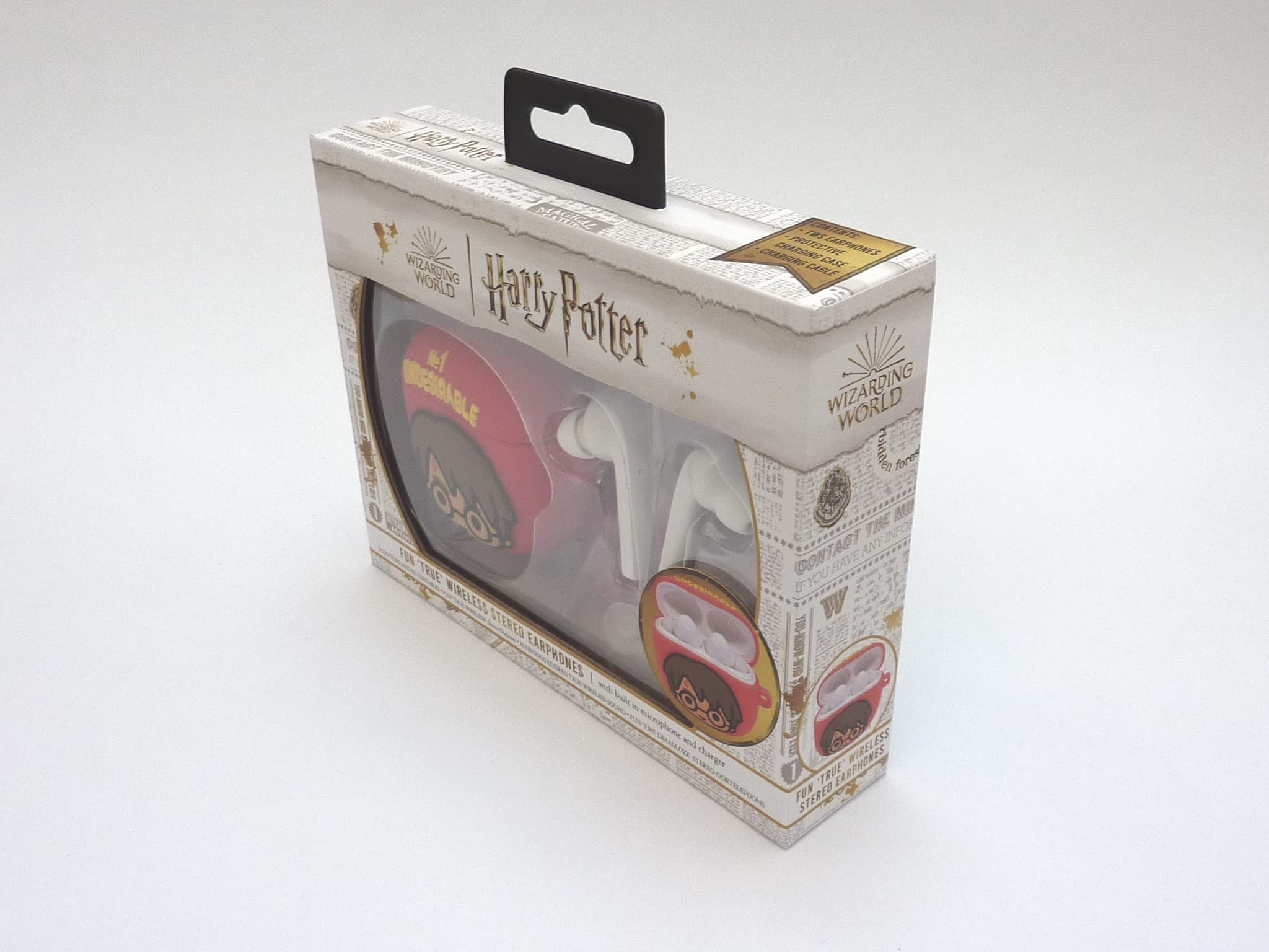 Lazerbuilt - Écouteur Bluetooth TWS Harry Potter - Assistant Google installé et boîtier de chargement avec design Harry Potter Lazerbuilt - Écouteur Bluetooth TWS Harry Potter - Assistant Google installé et boîtier de chargement avec design Harry Potter